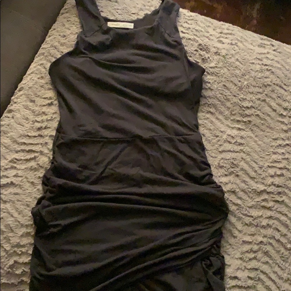Athleta Ruched side black dress s